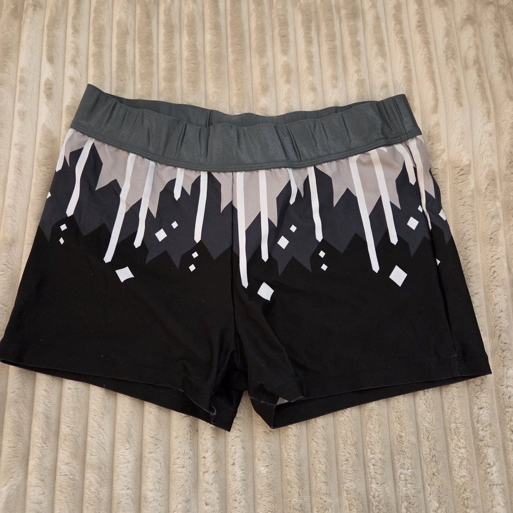 Rebels Athletic Cheer Shorts Shimmer Gray Waist Band Size Small Women